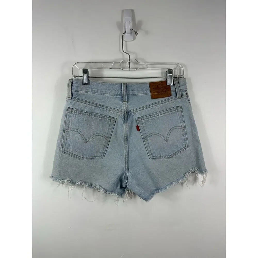 Levis' Premium Wedgie Short Button Fly Light Wash Cut Off Size 28 - Picture 2 of 11